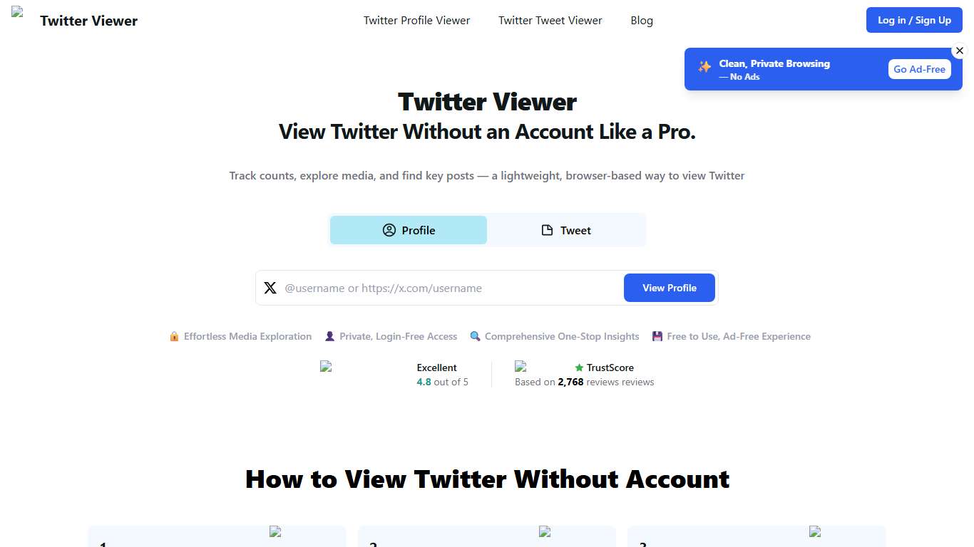 Twitter Viewer — Browse Twitter Without an Account