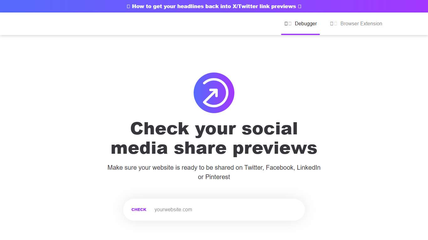Social Share Preview – Check social media link previews