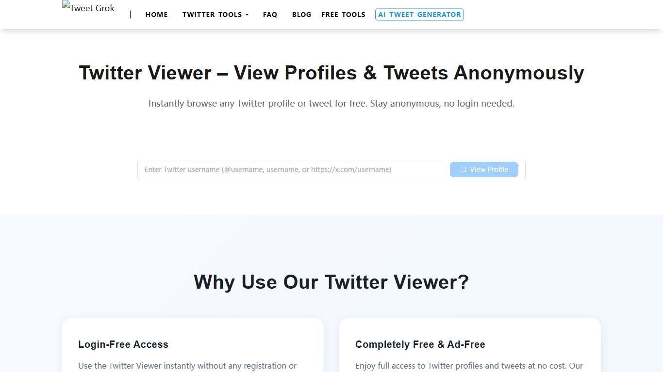 Twitter Viewer – View Profiles & Tweets Anonymously